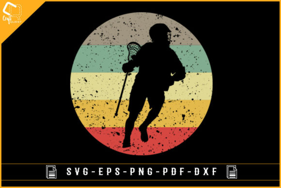 Retro Vintage Lacrosse Silhouette Design